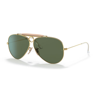 Ray-Ban Sunglasses RB3138 W3401 Shooter Gold/Green G-15 Unisex