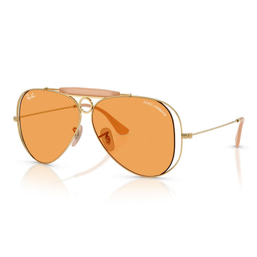 Ray-Ban Occhiali da Sole RB3138M 001 7 x Dolce & Gabbana The Shooter Oro Arista Arancione Unisex 2