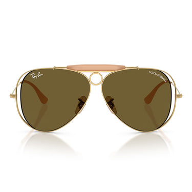 Ray-Ban Occhiali da Sole RB3138M 001/73 x Dolce & Gabbana The Shooter Oro Arista/Marrone Scuro Unisex