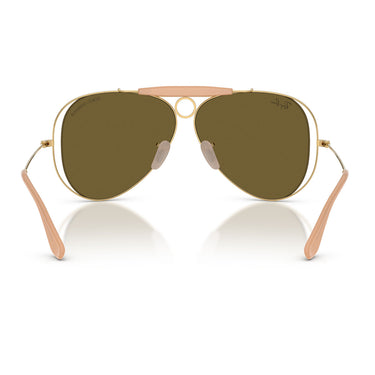 Ray-Ban Occhiali da Sole RB3138M 001/73 x Dolce & Gabbana The Shooter Oro Arista/Marrone Scuro Unisex 3