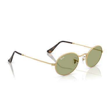 Ray-Ban Sunglasses RB3547 001/4E Oval Gold/Green Unisex 5