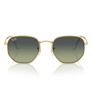 Ray-Ban Okulary Przeciwsłoneczne RB3548 001/BH Sześciokątne Złoto Arista/Zielone Vintage Unisex