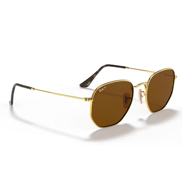Ray-Ban Okulary Przeciwsłoneczne RB3548N 001-57 Ośmiokątne Złoto-Brązowe Unisex Polaryzowane 5