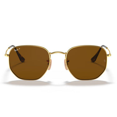 Ray-Ban Okulary Przeciwsłoneczne RB3548N 001-57 Ośmiokątne Złoto-Brązowe Unisex Polaryzowane