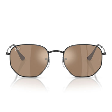 Ray-Ban Occhiali da Sole RB3548N 002/93 Hexagonal Nero/Marrone Specchiato Unisex