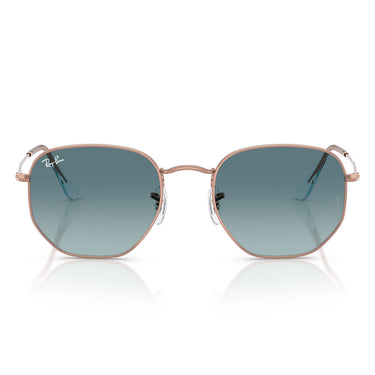 Ray-Ban Occhiali da Sole RB3548N 90353M Hexagonal Rame Blu Sfumato Grigio Unisex