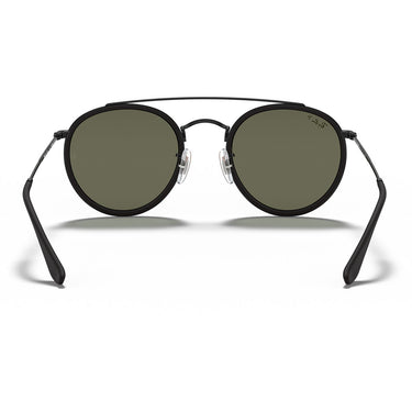 Ray-Ban Occhiali da Sole RB3647N 002 58 Round Double Bridge Nero Verde G-15 Unisex Polarizzati 4