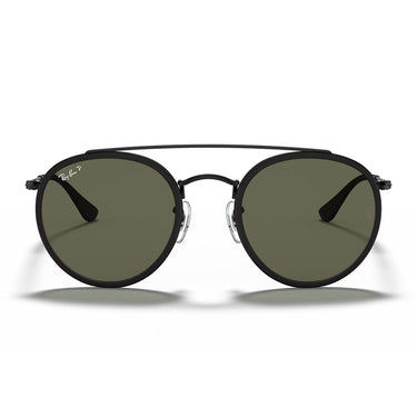 Ray-Ban Occhiali da Sole RB3647N 002 58 Round Double Bridge Nero Verde G-15 Unisex Polarizzati
