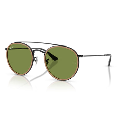 Ray-Ban Occhiali da Sole RB3647N 92794E Round Double Bridge Nero Verde Unisex 2
