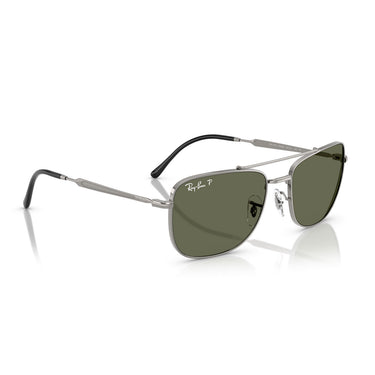 Ray-Ban Okulary Przeciwsłoneczne RB3755 004/58 Srebrny/Zielony Unisex Polaryzowane