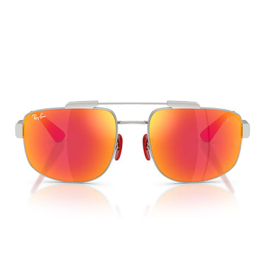 Ray-Ban Occhiali da Sole RB3789M F0071D x Scuderia Ferrari Argento/Rosso Grigio Specchiato Unisex