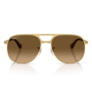 Ray-Ban Occhiali da Sole RB3793 001 M2 Bill Max Oro Arista Marrone Sfumato Unisex Polarizzati
