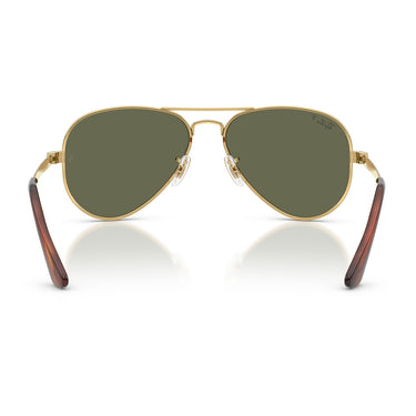 Ray-Ban Okulary Przeciwsłoneczne RB3925 001 58 Aviator Max Złoto Arista Zielony Unisex Polaryzowane 5