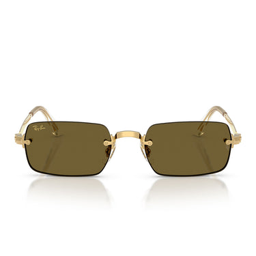 Ray-Ban Occhiali da Sole RB3928 001 73 x ASAP Rocky Oro Arista Marrone Scuro Unisex