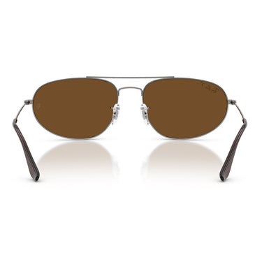 Ray-Ban Okulary Przeciwsłoneczne RB3945 004 57 Gunmetal Marrone Unisex Polarizzati 4