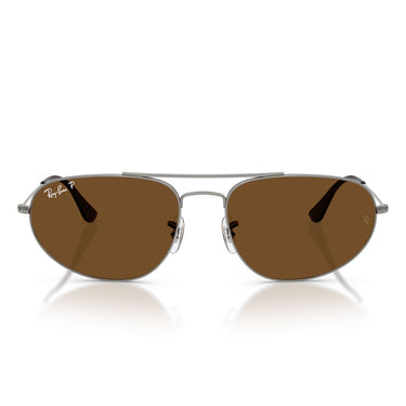 Ray-Ban Okulary Przeciwsłoneczne RB3945 004 57 Gunmetal Marrone Unisex Polarizzati