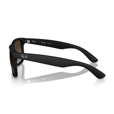 Ray-Ban Occhiali da Sole RB4165 622 T5 Justin Gomma Nera Grigio Sfumato Marrone Unisex Polarizzati 3