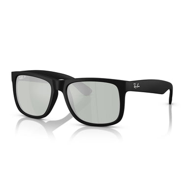 Ray-Ban Okulary Przeciwsłoneczne RB4165 622 Y4 Justin Gomma Nero Verde Specchio Grigio Unisex Polarizzati 1