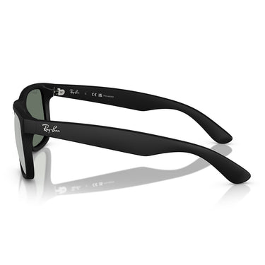 Ray-Ban Okulary Przeciwsłoneczne RB4165 622 Y4 Justin Gumowy Czarny Zielony Lustro Szary Unisex Polaryzowane 2