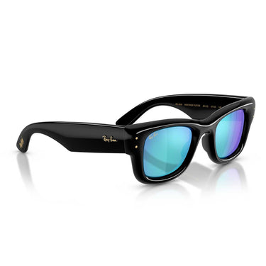 Ray-Ban Occhiali da Sole RB4940 601/55 Wayfarer Puffer X ASAP Rocky Nero/Blu Specchiato Unisex 4