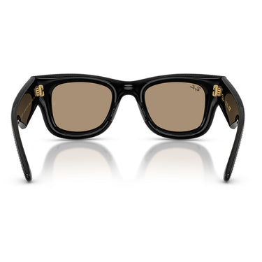 Ray-Ban Occhiali da Sole RB4940BP 68657J Wayfarer Puffer X ASAP Rocky Nero con Strass Marrone Scuro Specchiato Rosé Unisex 4