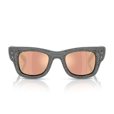Ray-Ban Occhiali da Sole RB4940BP 68657J Wayfarer Puffer X ASAP Rocky Nero con Strass Marrone Scuro Specchiato Rosé Unisex