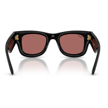 Ray-Ban Occhiali da Sole RB4940BP 686585 Wayfarer Puffer X ASAP Rocky Nero con Strass Violetto Scuro Unisex 4