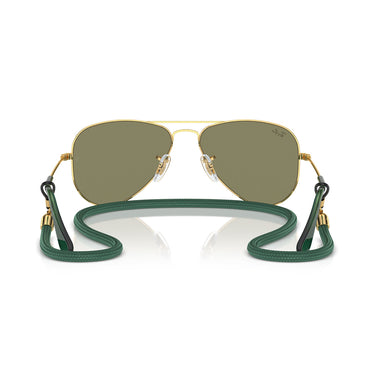 Ray-Ban Okulary Przeciwsłoneczne RJ9506S 223/6R Junior Aviator Złoto/Zielony Dzieci 3