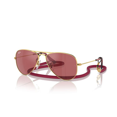 Ray-Ban Okulary Przeciwsłoneczne RJ9506S 223/B5 Junior Aviator Złoto/Czerwony Dzieci 1