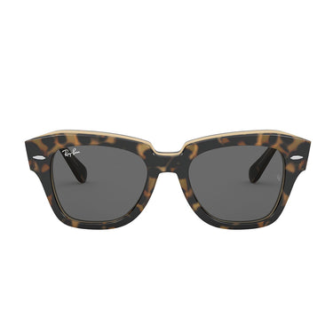 Ray-Ban Lunettes de Soleil RB2186 1292B1 State Street Havana/Gris Foncé Unisexe