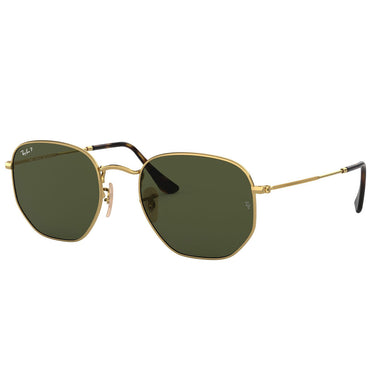 Ray-Ban Okulary Przeciwsłoneczne RB3548N 9069A5 Sześciokątne Złote/Zielone G-15 Unisex 2