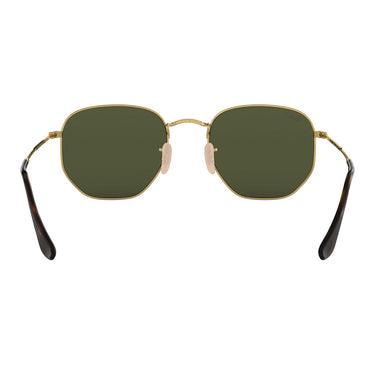 Ray-Ban Okulary Przeciwsłoneczne RB3548N 9069A5 Sześciokątne Złote/Zielone G-15 Unisex 5