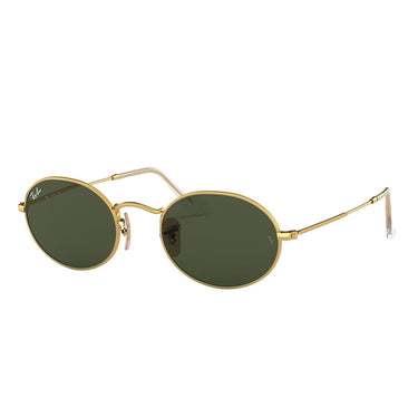 Ray-Ban Okulary Przeciwsłoneczne RB3547 001/31 Owalne Złote/Zielone G-15 Unisex boczne