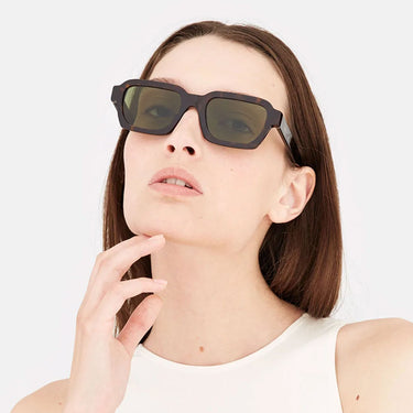 RetroSuperFuture Okulary Przeciwsłoneczne Caro 3627 Zielone ACQ Havana Zielony Unisex 4