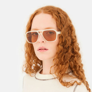 RetroSuperFuture Okulary Przeciwsłoneczne Maneval Cremoso T7H Beżowy/Brązowy Unisex 3