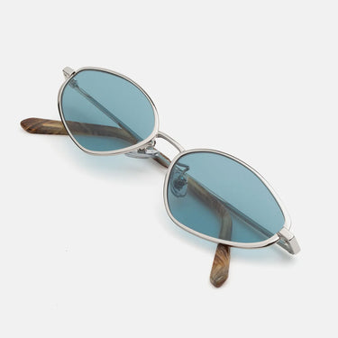 RetroSuperFuture Occhiali da Sole Zyra Graffiato COC Argento Azzurro Unisex 3
