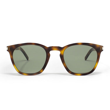 Saint Laurent Okulary Przeciwsłoneczne SL 28 SLIM 002 Havana-Zielone Unisex
