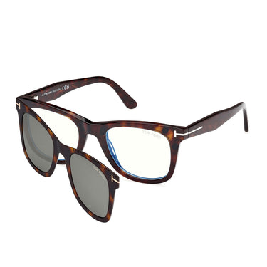 Tom Ford Occhiali da Vista FT5970-B 052 Marrone Trasparente con Clip Verde Uomo 2