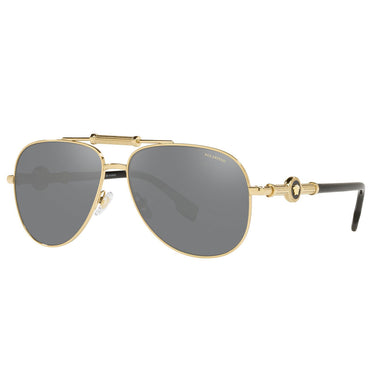 Versace Okulary Przeciwsłoneczne VE2236 1002Z3 Złoto/Szary Lustro Unisex Polaryzowane 2