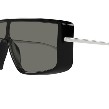 Alexander McQueen Occhiali da Sole AM0524S 001 Argento Nero Grigio Unisex 3