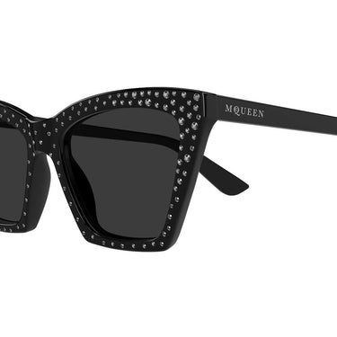 Alexander McQueen Occhiali da Sole AM0536S 005 Nero Strass/Grigio Donna 2
