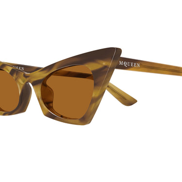 Alexander McQueen Occhiali da Sole AM0557S 003 Marrone Chiaro Marrone Donna 3