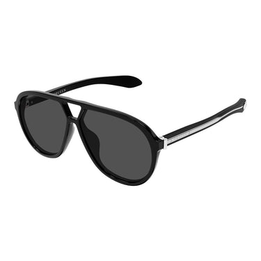 Alexander McQueen Occhiali da Sole AM0586S 001 Nero/Grigio Unisex 2
