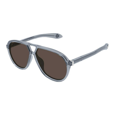 Alexander McQueen Occhiali da Sole AM0586S 004 Grigio/Marrone Unisex 2