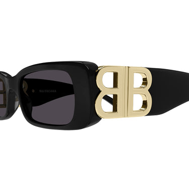 Balenciaga Okulary Przeciwsłoneczne BB0096S 001 Czarny/Szary Unisex 4