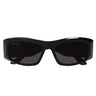 Balenciaga Okulary Przeciwsłoneczne BB0395S 001 Czarny/Szary Damskie