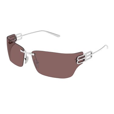 Balenciaga Okulary Przeciwsłoneczne BB0485SA 004 Srebrny/Czerwony Unisex