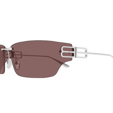 Balenciaga Okulary Przeciwsłoneczne BB0485SA 004 Srebrny/Czerwony Unisex
