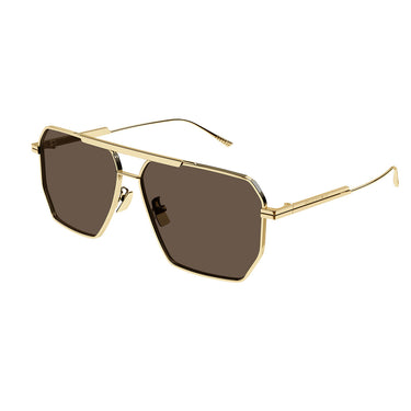 Bottega Veneta Okulary Przeciwsłoneczne BV1012S 003 Złoty/Brązowy Męskie 2