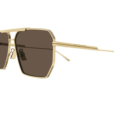 Bottega Veneta Okulary Przeciwsłoneczne BV1012S 003 Złoto/Brąz Męskie 3